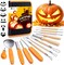 13 Pieces Professional Stainless Steel Pumpkin Carving Tools Kit with Stencils and Carrying Case - Carve Sculpt Jack-O-Lanterns Halloween Decorations DIY